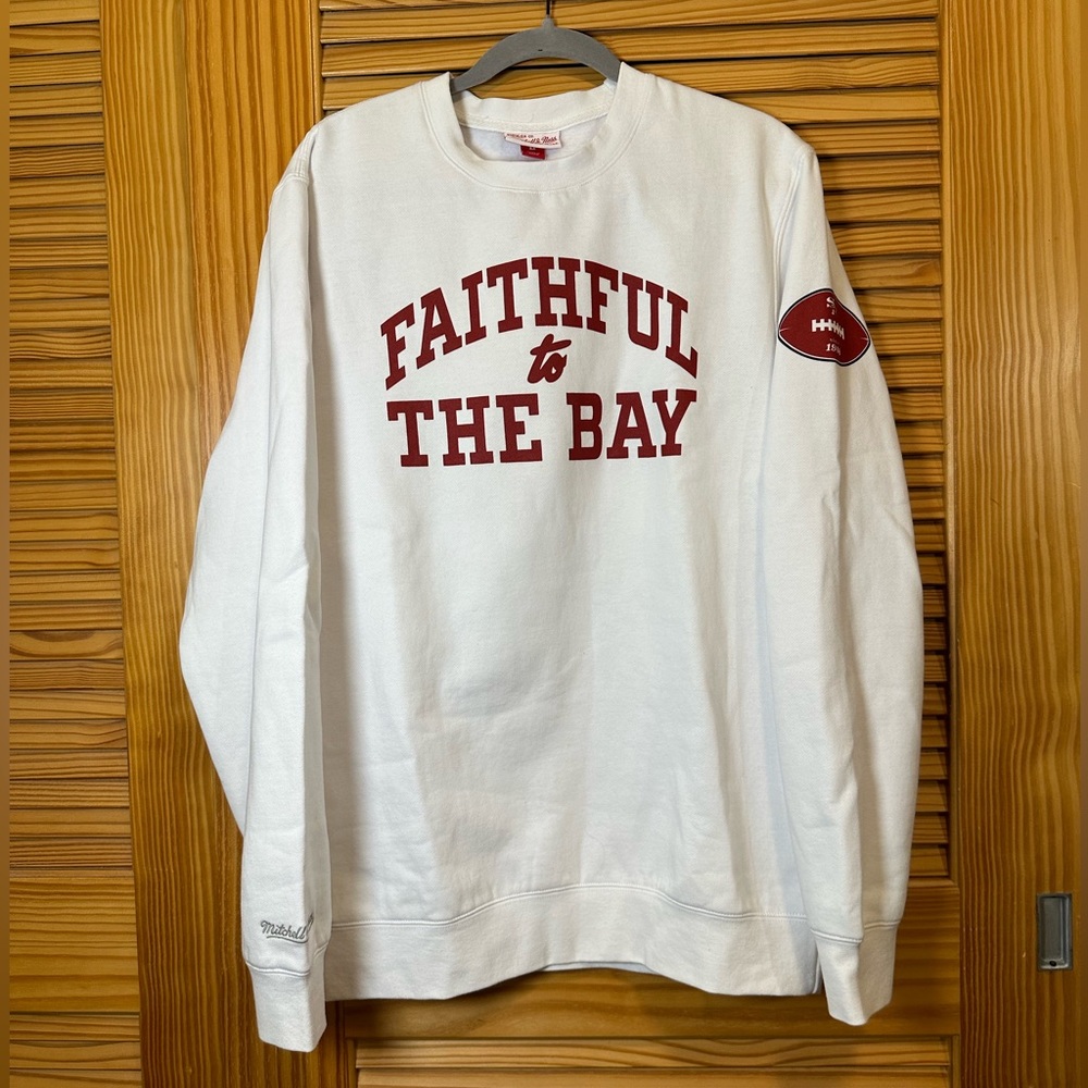 San Francisco 49ers Faithful to the Bay Mitchell & Ness Football Sweatshirt L